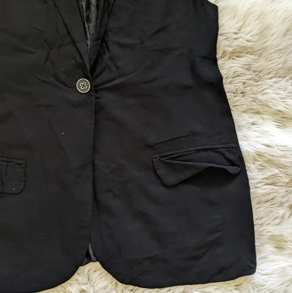 Black Sleeveless Blazer Vest - Picture 5 of 6